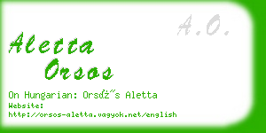 aletta orsos business card